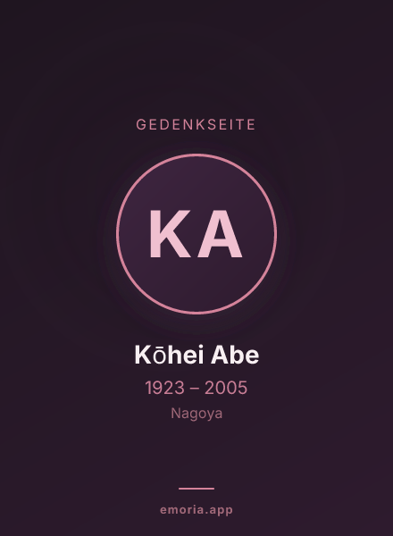 Gedenkportrait von Kōhei Abe