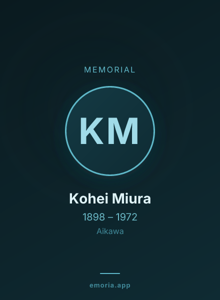 Memorial portrait of Kohei Miura