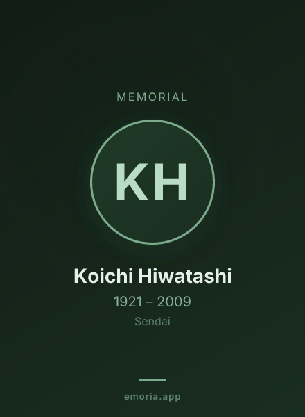 Memorial portrait of Koichi Hiwatashi