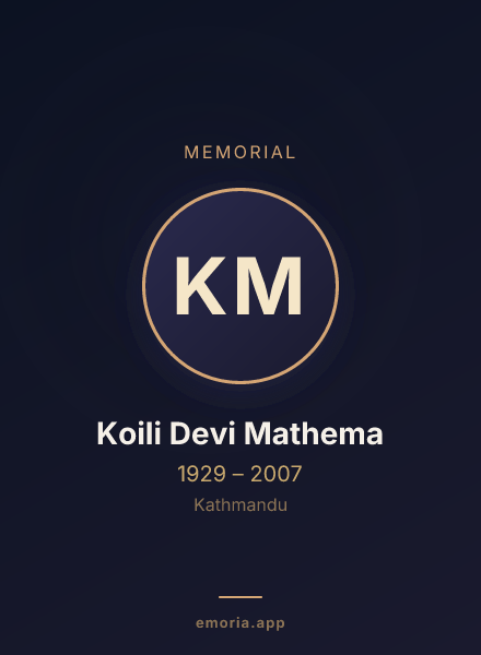 Memorial portrait of Koili Devi Mathema