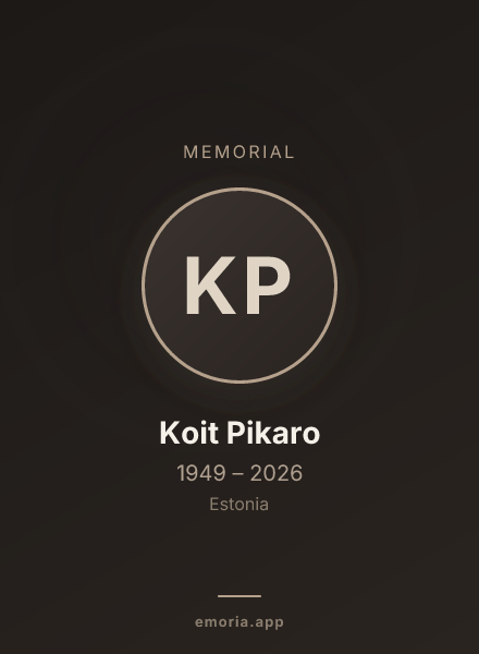 Memorial portrait of Koit Pikaro