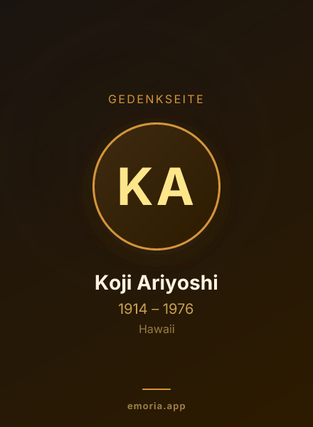 Gedenkportrait von Koji Ariyoshi
