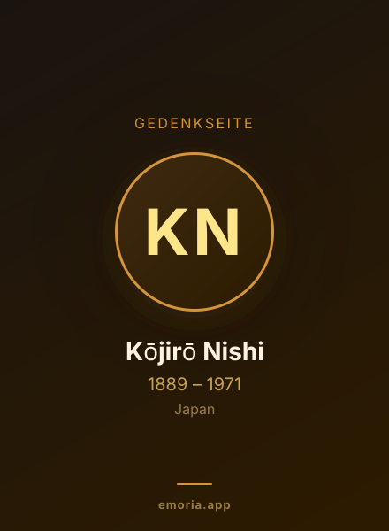 Gedenkportrait von Kōjirō Nishi