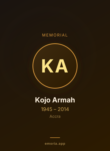 Memorial portrait of Kojo Armah