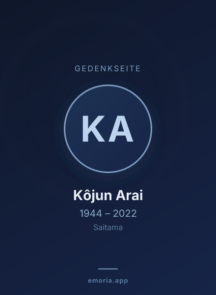 Gedenkportrait von Kôjun Arai
