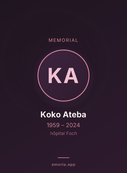 Memorial portrait of Koko Ateba