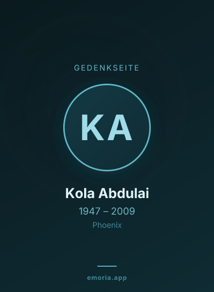 Gedenkportrait von Kola Abdulai