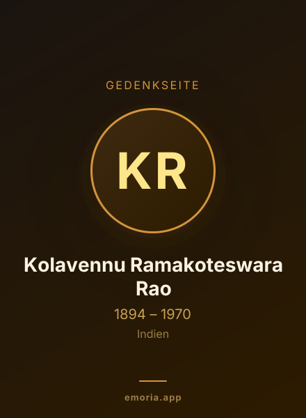 Gedenkportrait von Kolavennu Ramakoteswara Rao