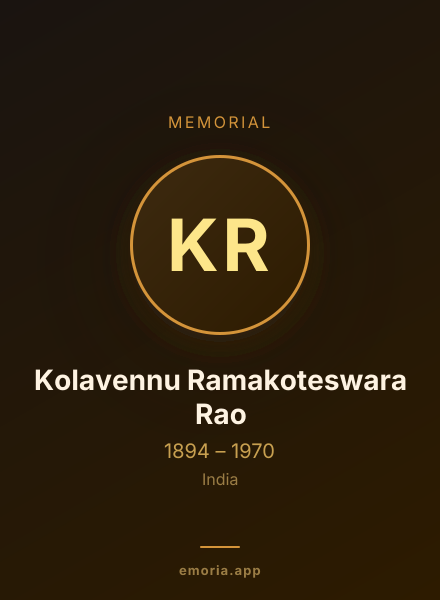 Memorial portrait of Kolavennu Ramakoteswara Rao