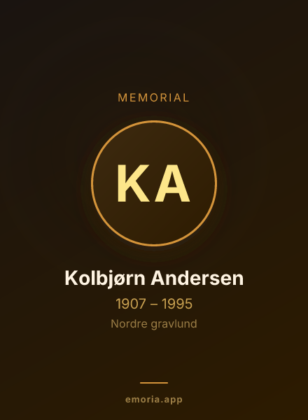 Memorial portrait of Kolbjørn Andersen