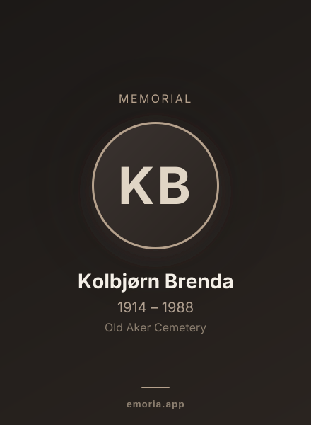 Memorial portrait of Kolbjørn Brenda