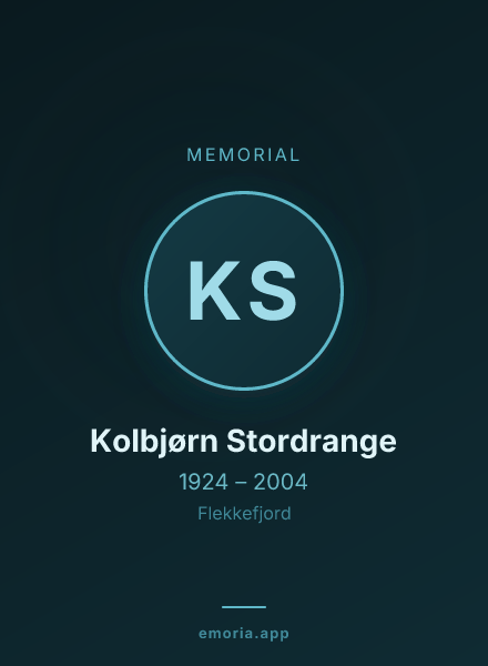 Memorial portrait of Kolbjørn Stordrange