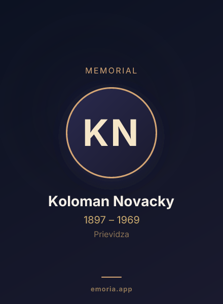Memorial portrait of Koloman Novacky