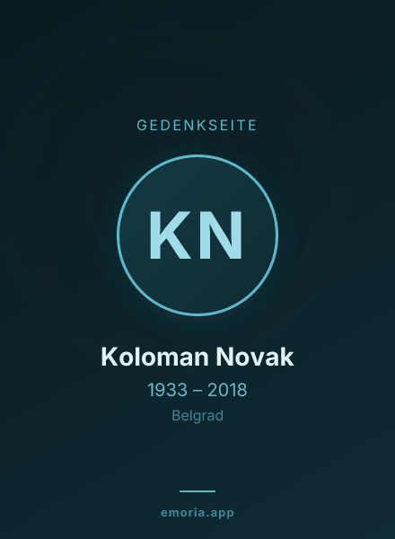 Gedenkportrait von Koloman Novak