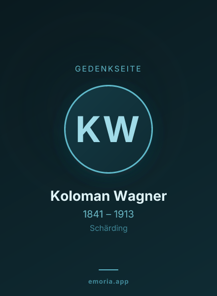 Gedenkportrait von Koloman Wagner