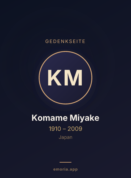 Gedenkportrait von Komame Miyake