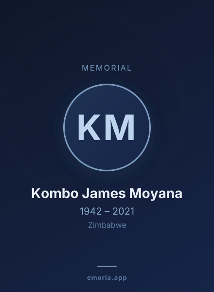Memorial portrait of Kombo James Moyana