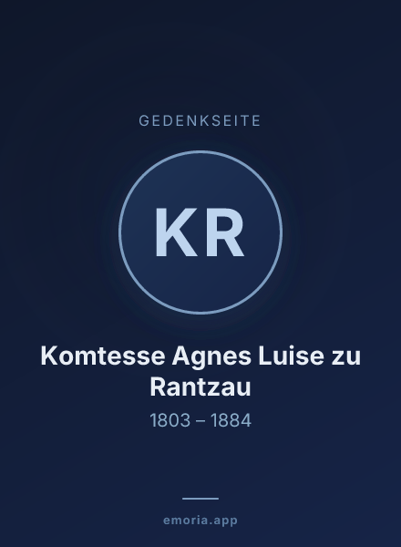 Gedenkportrait von Komtesse Agnes Luise zu Rantzau