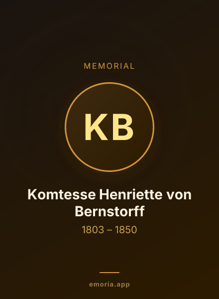 Memorial portrait of Komtesse Henriette von Bernstorff