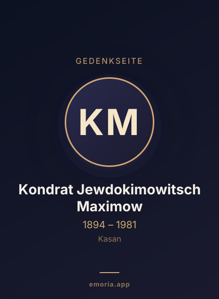 Gedenkportrait von Kondrat Jewdokimowitsch Maximow