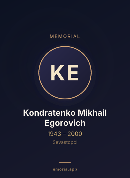Memorial portrait of Kondratenko Mikhail Egorovich