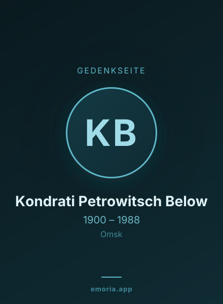 Gedenkportrait von Kondrati Petrowitsch Below