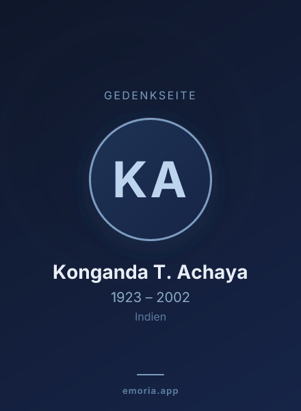 Gedenkportrait von Konganda T. Achaya