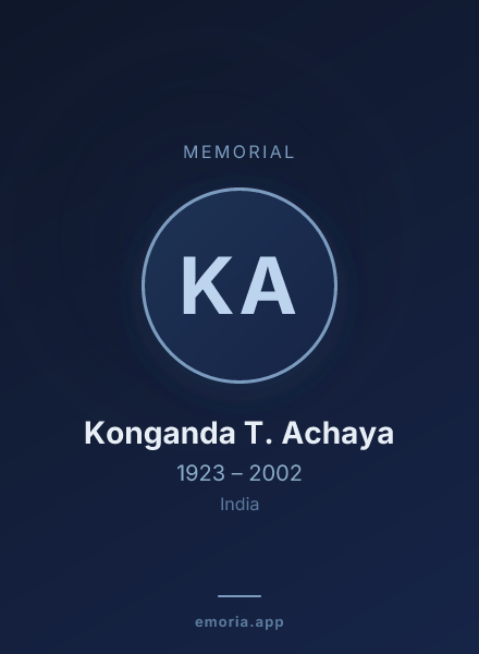 Memorial portrait of Konganda T. Achaya