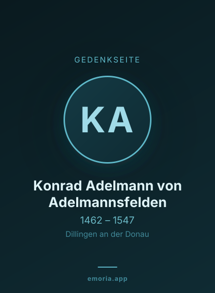 Gedenkportrait von Konrad Adelmann von Adelmannsfelden