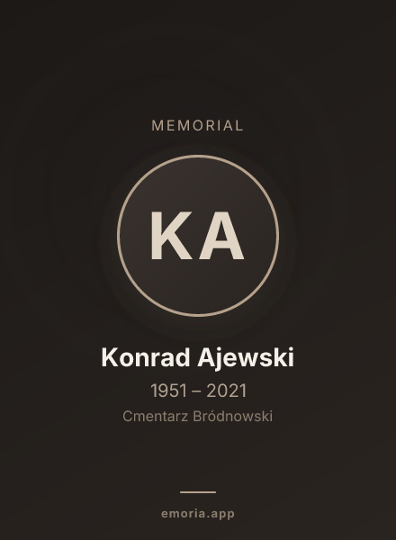 Memorial portrait of Konrad Ajewski