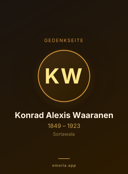Gedenkportrait von Konrad Alexis Waaranen