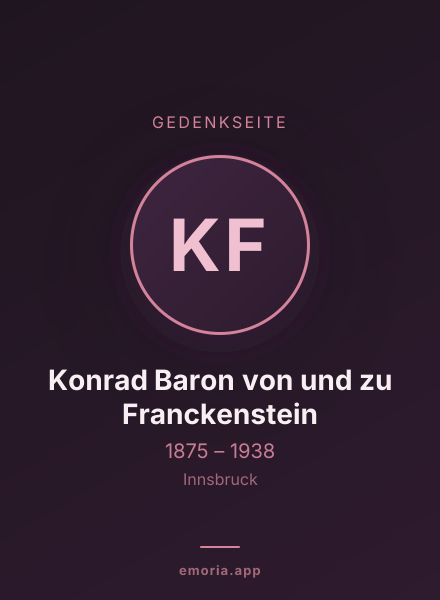 Gedenkportrait von Konrad Baron von und zu Franckenstein