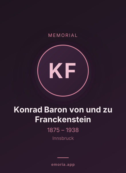 Memorial portrait of Konrad Baron von und zu Franckenstein