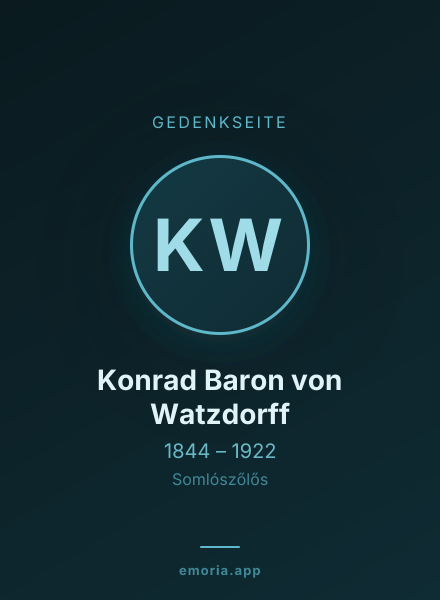 Gedenkportrait von Konrad Baron von Watzdorff