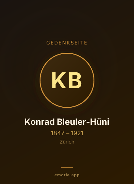Gedenkportrait von Konrad Bleuler-Hüni