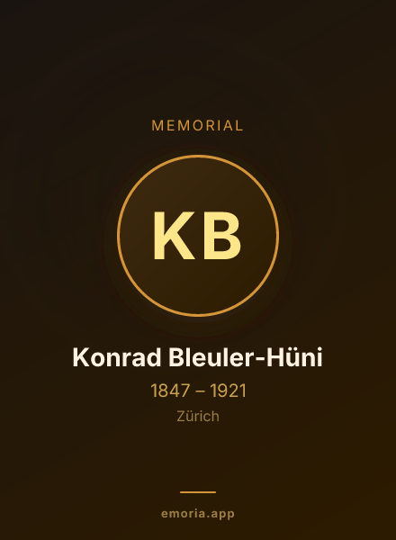 Memorial portrait of Konrad Bleuler-Hüni