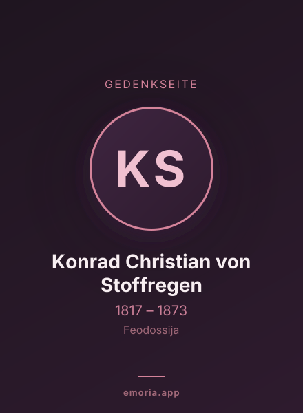 Gedenkportrait von Konrad Christian von Stoffregen