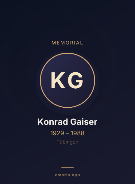 Memorial portrait of Konrad Gaiser