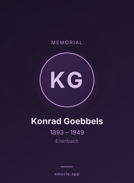 Memorial portrait of Konrad Goebbels