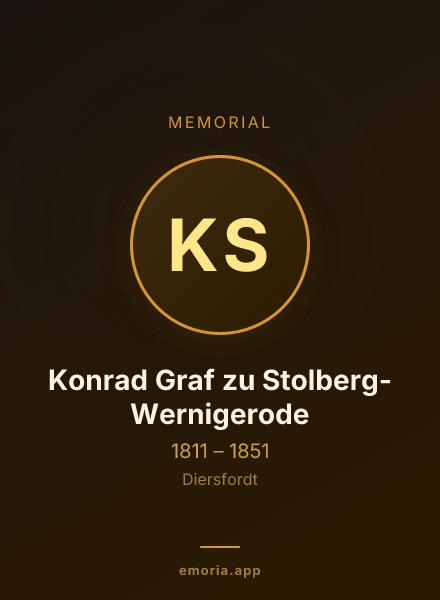 Memorial portrait of Konrad Graf zu Stolberg-Wernigerode