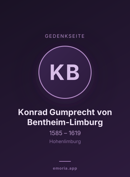Gedenkportrait von Konrad Gumprecht von Bentheim-Limburg