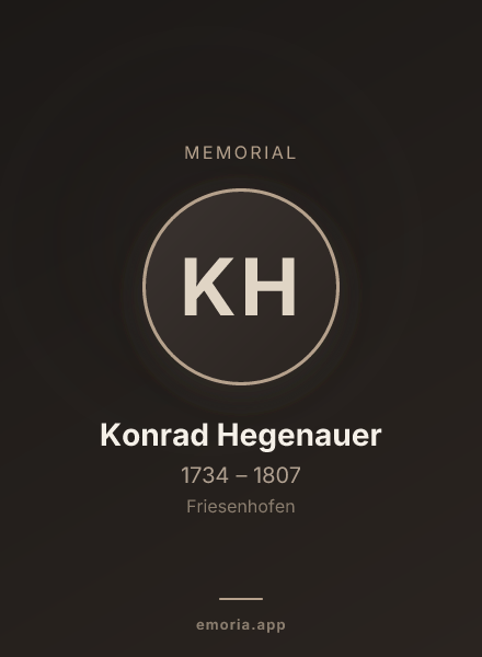 Memorial portrait of Konrad Hegenauer