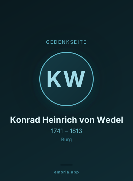 Gedenkportrait von Konrad Heinrich von Wedel
