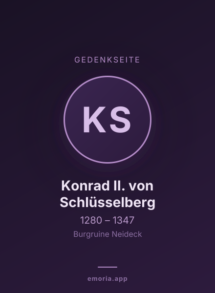 Gedenkportrait von Konrad II. von Schlüsselberg