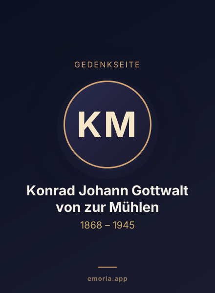 Gedenkportrait von Konrad Johann Gottwalt von zur Mühlen