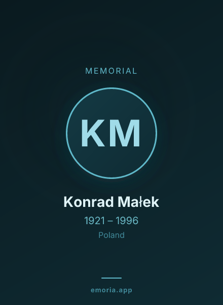Memorial portrait of Konrad Małek