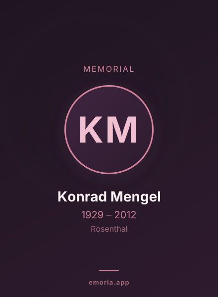 Memorial portrait of Konrad Mengel