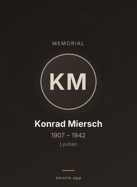 Memorial portrait of Konrad Miersch