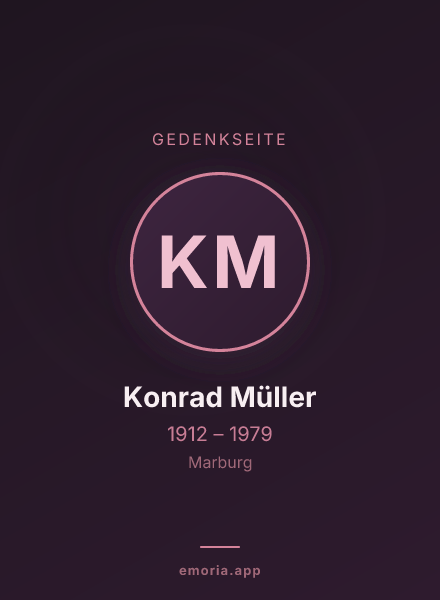 Gedenkportrait von Konrad Müller