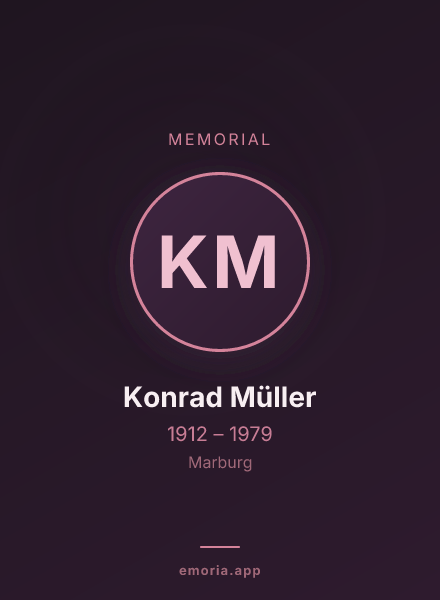 Memorial portrait of Konrad Müller